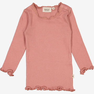 Wheat Main  Rib T-skjorte Blonde LS | Baby Jersey Tops and T-Shirts 2021 old rose