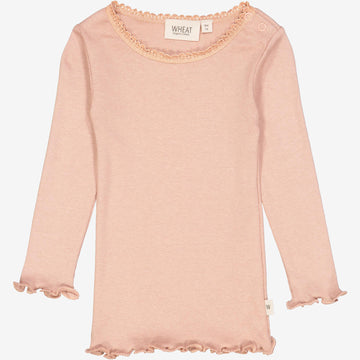 Wheat Main  Rib T-skjorte Blonde LS | Baby Jersey Tops and T-Shirts 2031 rose dawn