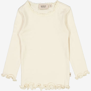 Wheat Main  Rib T-skjorte Blonde LS | Baby Jersey Tops and T-Shirts 3129 eggshell 