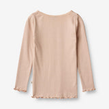 Wheat Main  Rib T-skjorte Reese Jersey Tops and T-Shirts 2032 rose dust