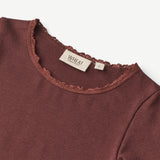 Wheat Main  Rib T-skjorte Reese Jersey Tops and T-Shirts 2118 aubergine