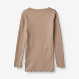 Wheat Main  Rib T-skjorte Reese Jersey Tops and T-Shirts 3006 soft brown