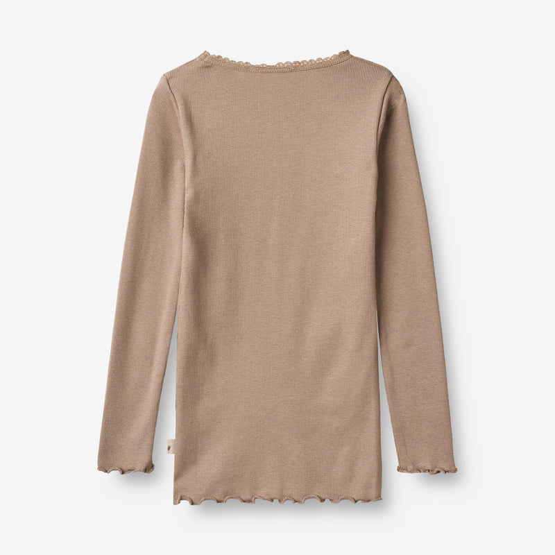 Wheat Main  Rib T-skjorte Reese Jersey Tops and T-Shirts 3006 soft brown