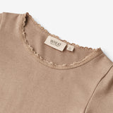 Wheat Main  Rib T-skjorte Reese Jersey Tops and T-Shirts 3006 soft brown