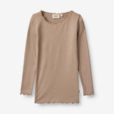 Wheat Main  Rib T-skjorte Reese Jersey Tops and T-Shirts 3006 soft brown