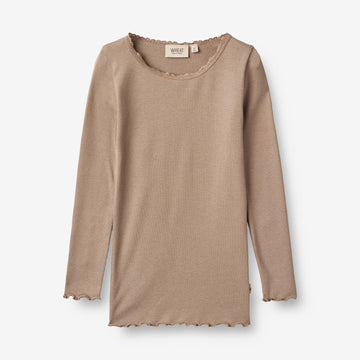 Wheat Main  Rib T-skjorte Reese Jersey Tops and T-Shirts 3006 soft brown
