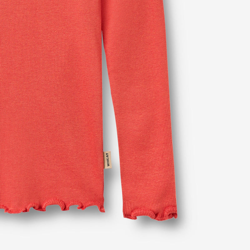 Wheat Main Rib T-skjorte Reese Jersey Tops and T-Shirts 1123 candy red