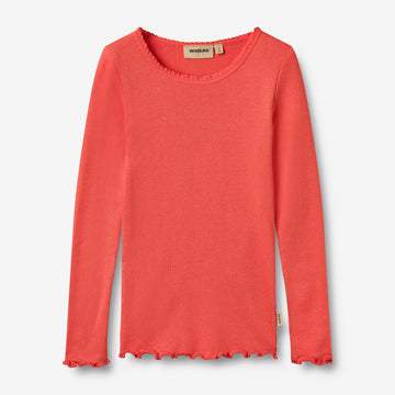 Wheat Main Rib T-skjorte Reese Jersey Tops and T-Shirts 1123 candy red