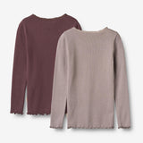Wheat Main Rib T-skjorte Reese Jersey Tops and T-Shirts 9581 purple fudge