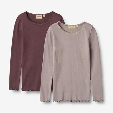 Wheat Main Rib T-skjorte Reese Jersey Tops and T-Shirts 9581 purple fudge
