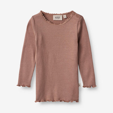 Wheat Main  Rib T-skjorte Reese | Baby Jersey Tops and T-Shirts 2032 rose dust
