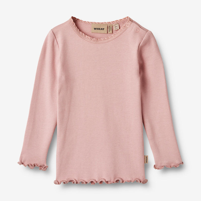 Wheat Main Rib T-skjorte Reese | Baby Jersey Tops and T-Shirts 1188 rose frost