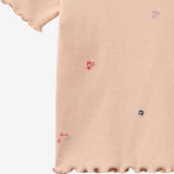 Wheat Main Rib T-skjorte S/S Alicia T-Shirt 2475 rose flowers