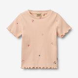 Wheat Main Rib T-skjorte S/S Alicia T-Shirt 2475 rose flowers