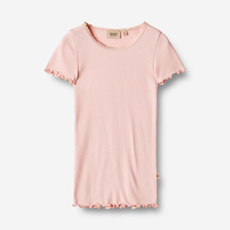 Wheat Main  Rib T-skjorte S/S Katie Jersey Tops and T-Shirts 2281 rose ballet