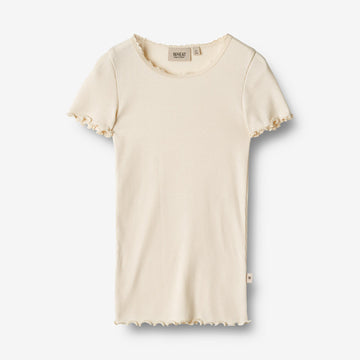 Wheat Main  Rib T-skjorte S/S Katie Jersey Tops and T-Shirts 3171 cream