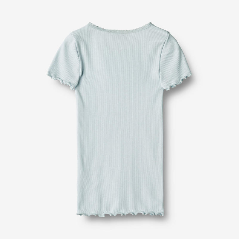 Wheat Main  Rib T-skjorte S/S Katie Jersey Tops and T-Shirts 4030 light blue