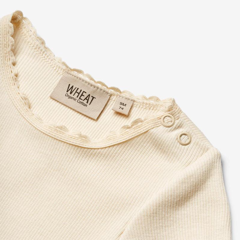 Wheat Main  Rib T-skjorte S/S Katie Jersey Tops and T-Shirts 3171 cream