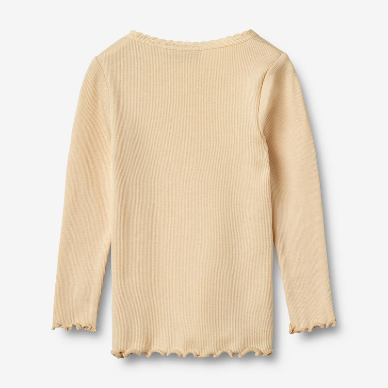 Wheat Main Ribb T-skjorte L/S Reese Jersey Tops and T-Shirts 9430 macadamia