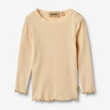 Wheat Main Ribb T-skjorte L/S Reese Jersey Tops and T-Shirts 9430 macadamia