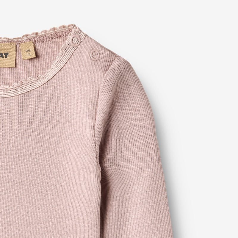 Wheat Main Ribb T-skjorte L/S Reese T-Shirt 1354 soft lilac