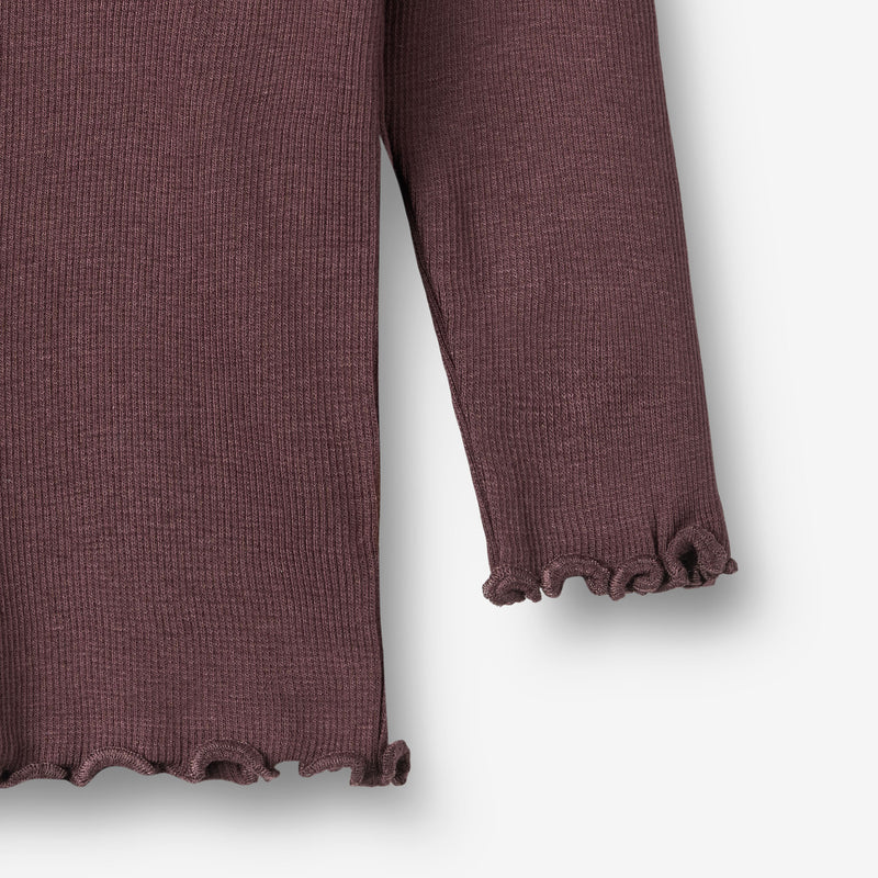 Wheat Main Ribb T-skjorte L/S Reese T-Shirt 3030 fudge