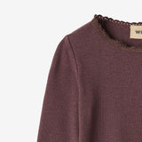 Wheat Main Ribb T-skjorte L/S Reese T-Shirt 3030 fudge