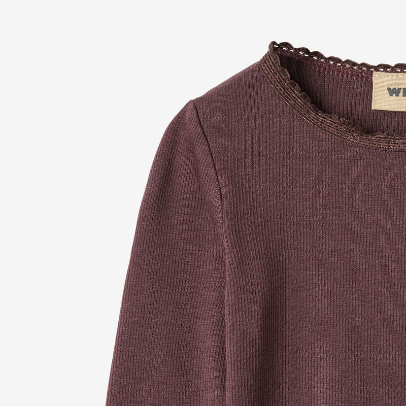Wheat Main Ribb T-skjorte L/S Reese T-Shirt 3030 fudge