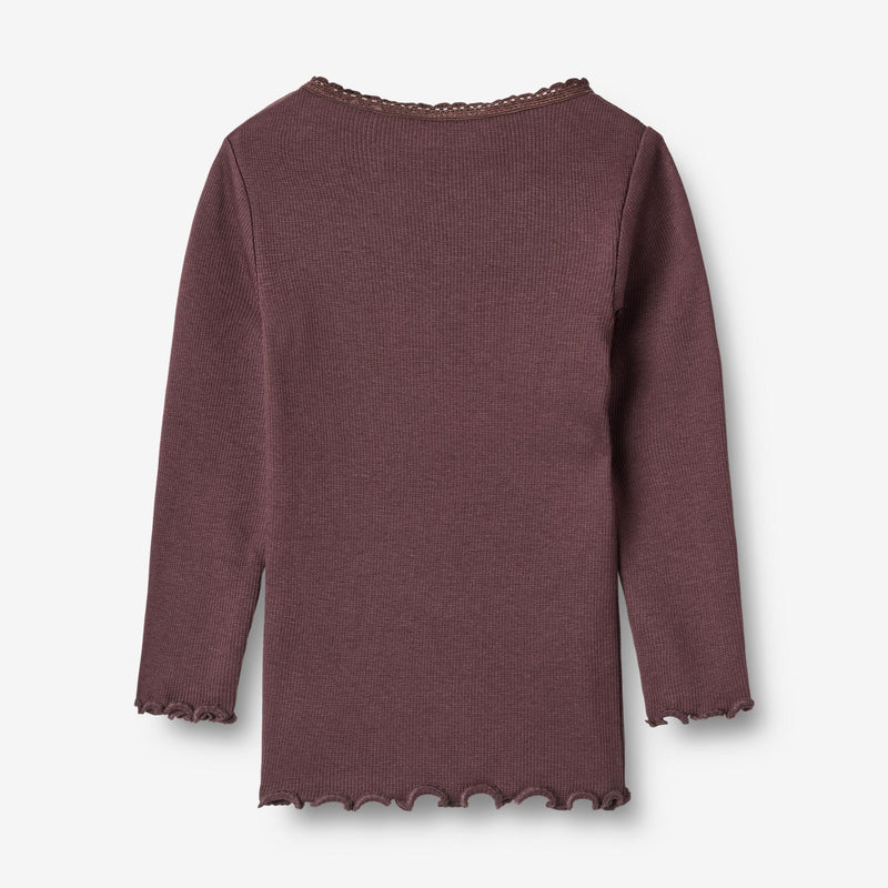 Wheat Main Ribb T-skjorte L/S Reese T-Shirt 3030 fudge