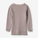 Wheat Main Ribb T-skjorte L/S Reese T-Shirt 9531 dusty purple