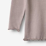Wheat Main Ribb T-skjorte L/S Reese T-Shirt 9531 dusty purple