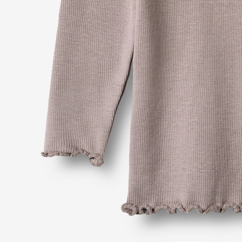 Wheat Main Ribb T-skjorte L/S Reese T-Shirt 9531 dusty purple