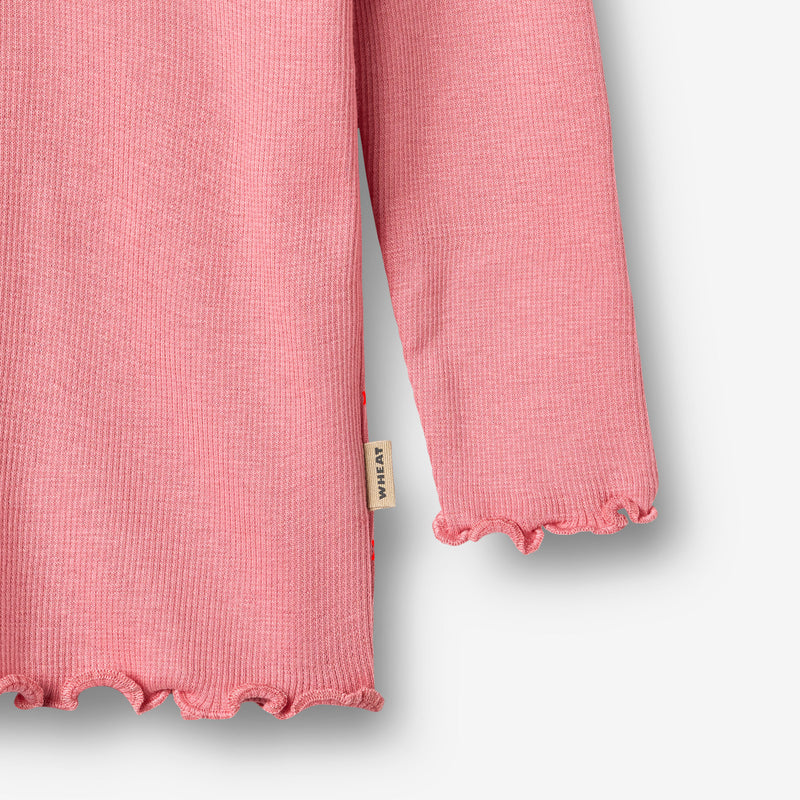 Wheat Main Ribb T-skjorte L/S Reese T-Shirt 9568 soft pink