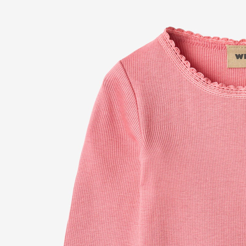Wheat Main Ribb T-skjorte L/S Reese T-Shirt 9568 soft pink