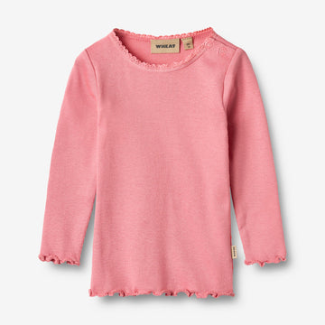 Wheat Main Ribb T-skjorte L/S Reese T-Shirt 9568 soft pink