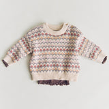 Wheat Main Ribb T-skjorte L/S Reese T-Shirt 9623 plum truffle
