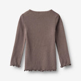 Wheat Main Ribb T-skjorte L/S Reese T-Shirt 9623 plum truffle