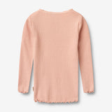 Wheat Main Ribb T-skjorte L/S Reese T-Shirt 9658 rose cloud