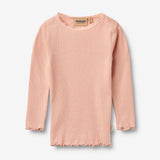 Wheat Main Ribb T-skjorte L/S Reese T-Shirt 9658 rose cloud