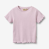 Wheat Main Ribb T-skjorte S/S Alicia T-Shirt 1346 lavender