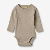 Wheat Main Ribbe Kropp L/S Spencer Underwear/Bodies 0072 gravel melange