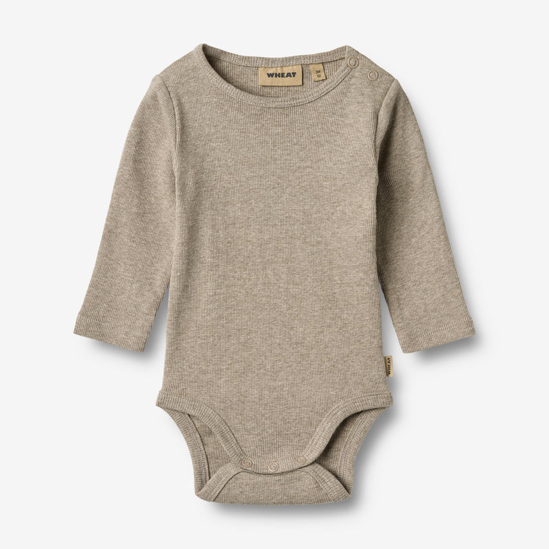 Wheat Main Ribbe Kropp L/S Spencer Underwear/Bodies 0072 gravel melange