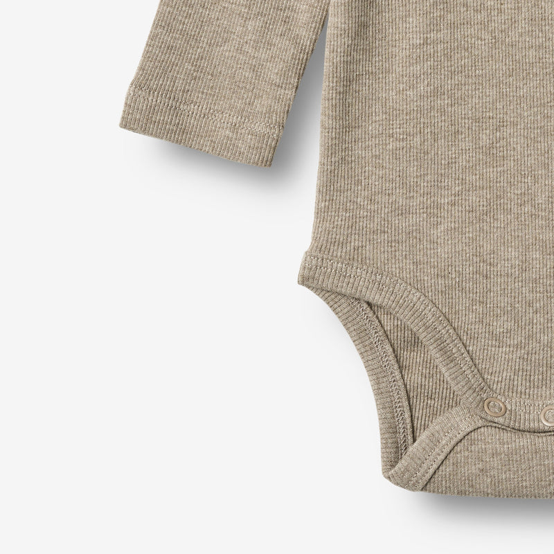Wheat Main Ribbe Kropp L/S Spencer Underwear/Bodies 0072 gravel melange