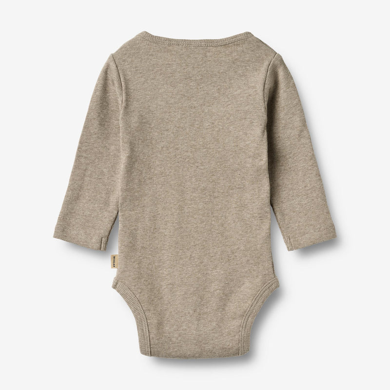 Wheat Main Ribbe Kropp L/S Spencer Underwear/Bodies 0072 gravel melange