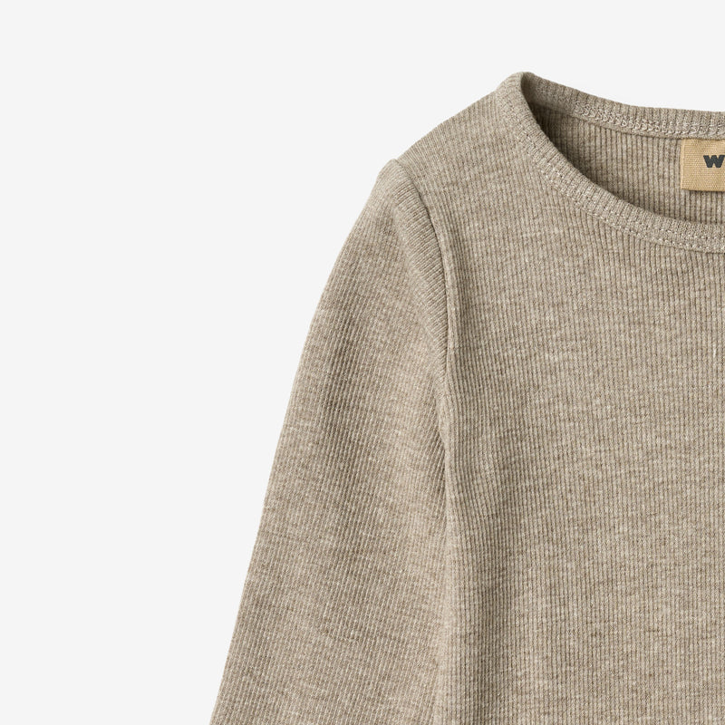 Wheat Main Ribbe Kropp L/S Spencer Underwear/Bodies 0072 gravel melange