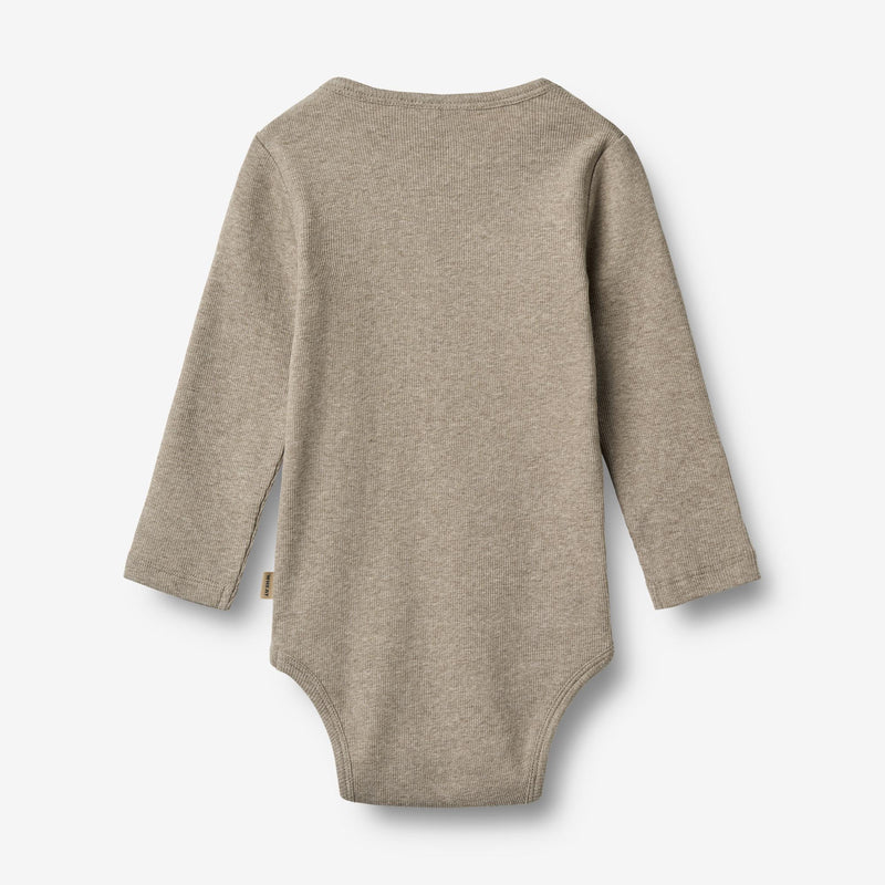 Wheat Main Ribbe Kropp L/S Spencer Underwear/Bodies 0072 gravel melange