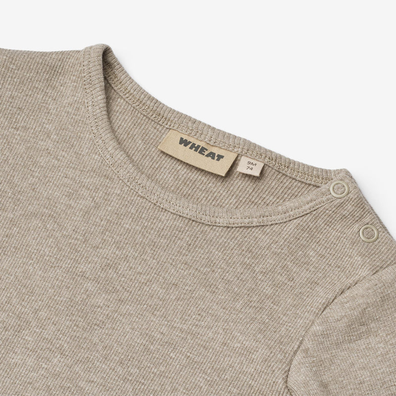 Wheat Main Ribbe Kropp L/S Spencer Underwear/Bodies 0072 gravel melange