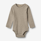 Wheat Main Ribbe Kropp L/S Spencer Underwear/Bodies 0072 gravel melange
