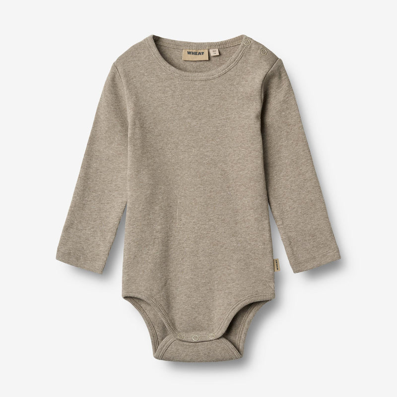 Wheat Main Ribbe Kropp L/S Spencer Underwear/Bodies 0072 gravel melange