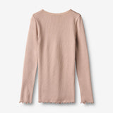 Wheat Main Ribbestrikket T-skjorte L/S Reese T-Shirt 1135 dry rose